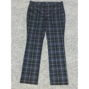 NYDJ Women's Slim Trouser Pants Plaid Mod Windowpane Lift/Tuck Technology Sz 14